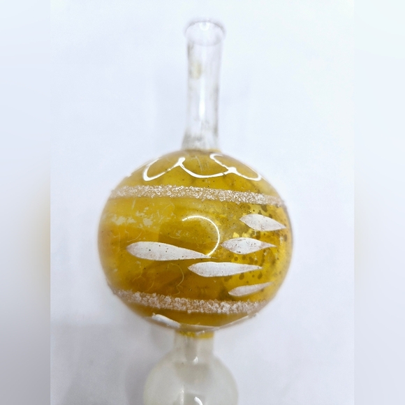 Vintage Glass Tree Topper European Yellow Mica 11" - Picture 7 of 10